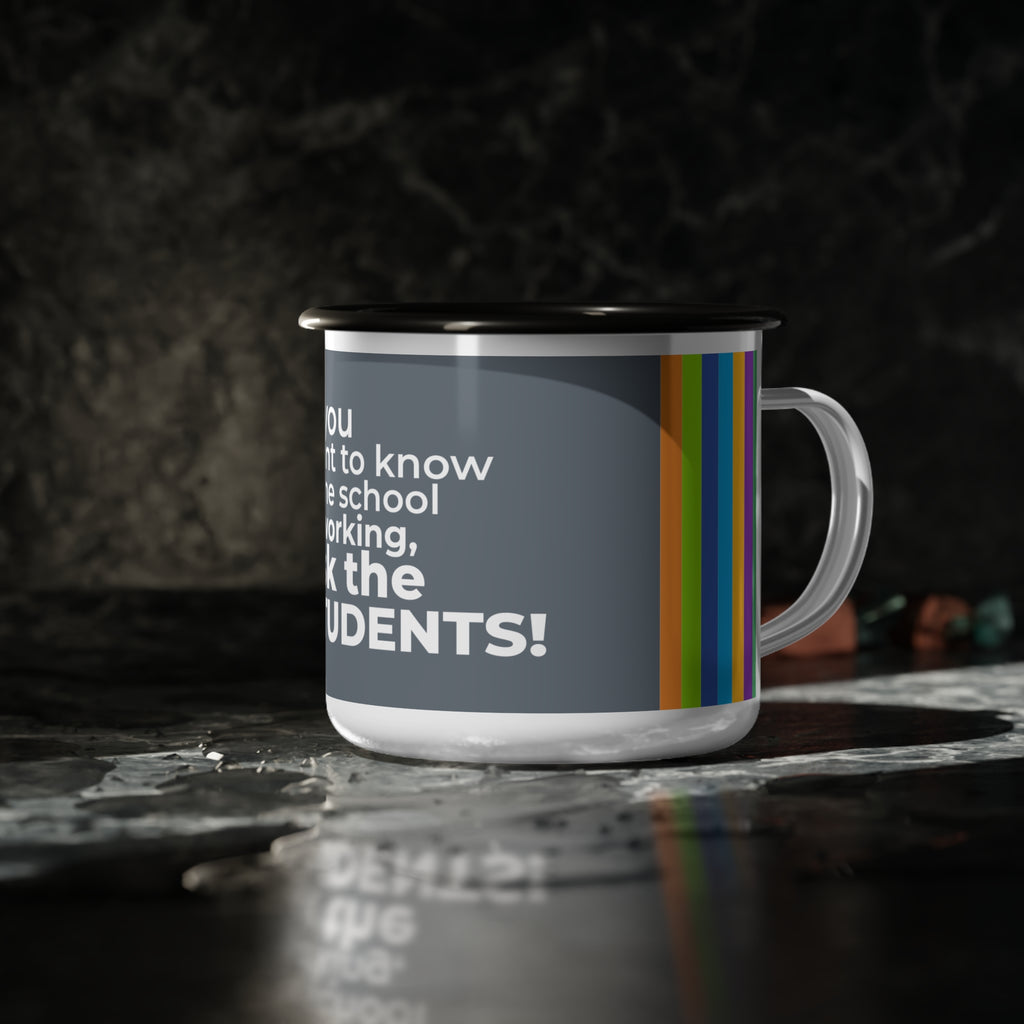 CAST Schools Ask the Students Enamel Camp Cup - Perfect for Outdoor Adventures and Everyday Use