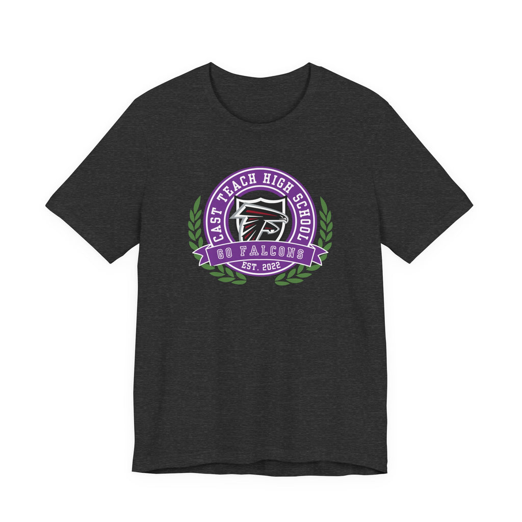 CAST Teach School Spirit Crest Collection Unisex Jersey Tee - Perfect for School Events and Family Gatherings