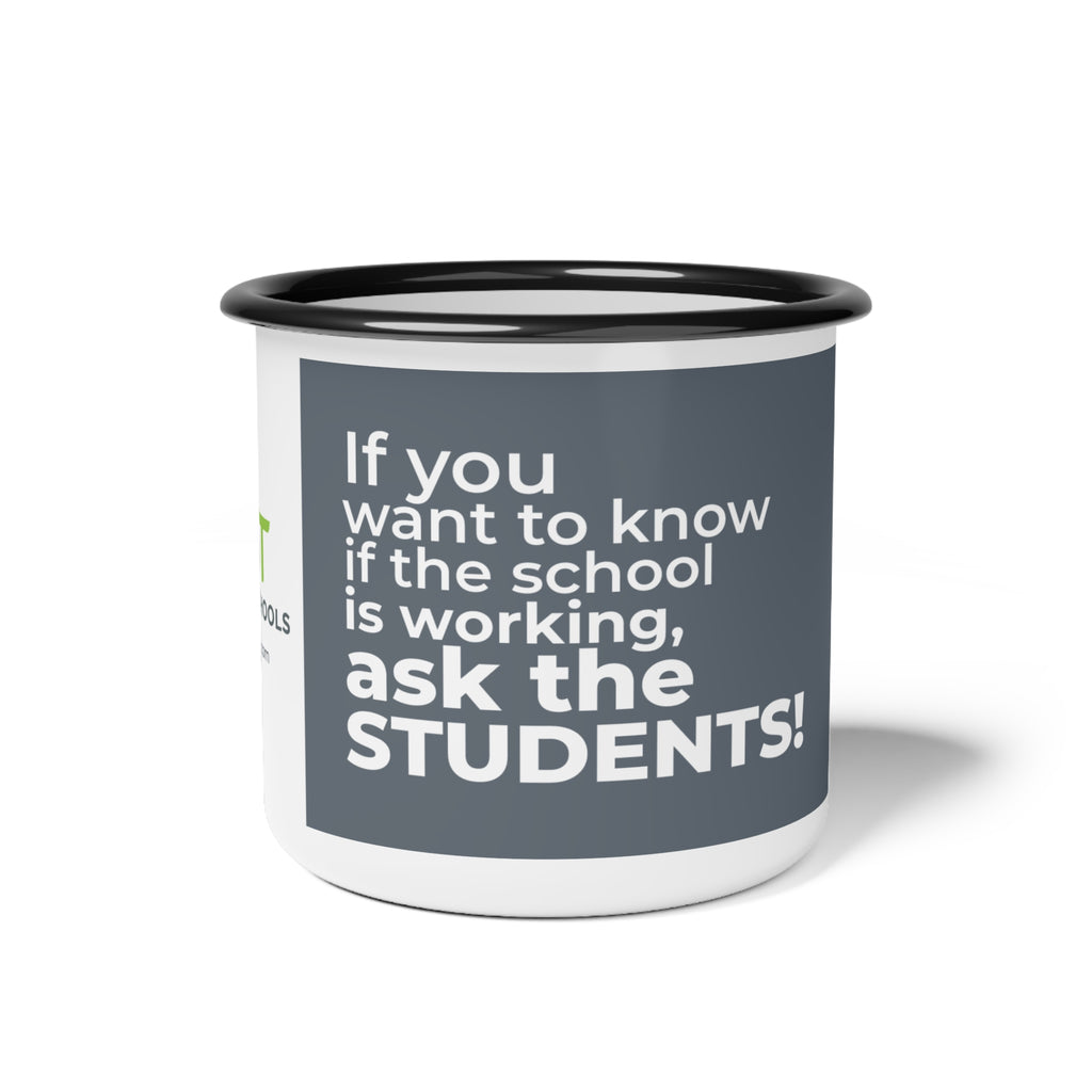CAST Schools Ask the Students Enamel Camp Cup - Perfect for Outdoor Adventures and Everyday Use