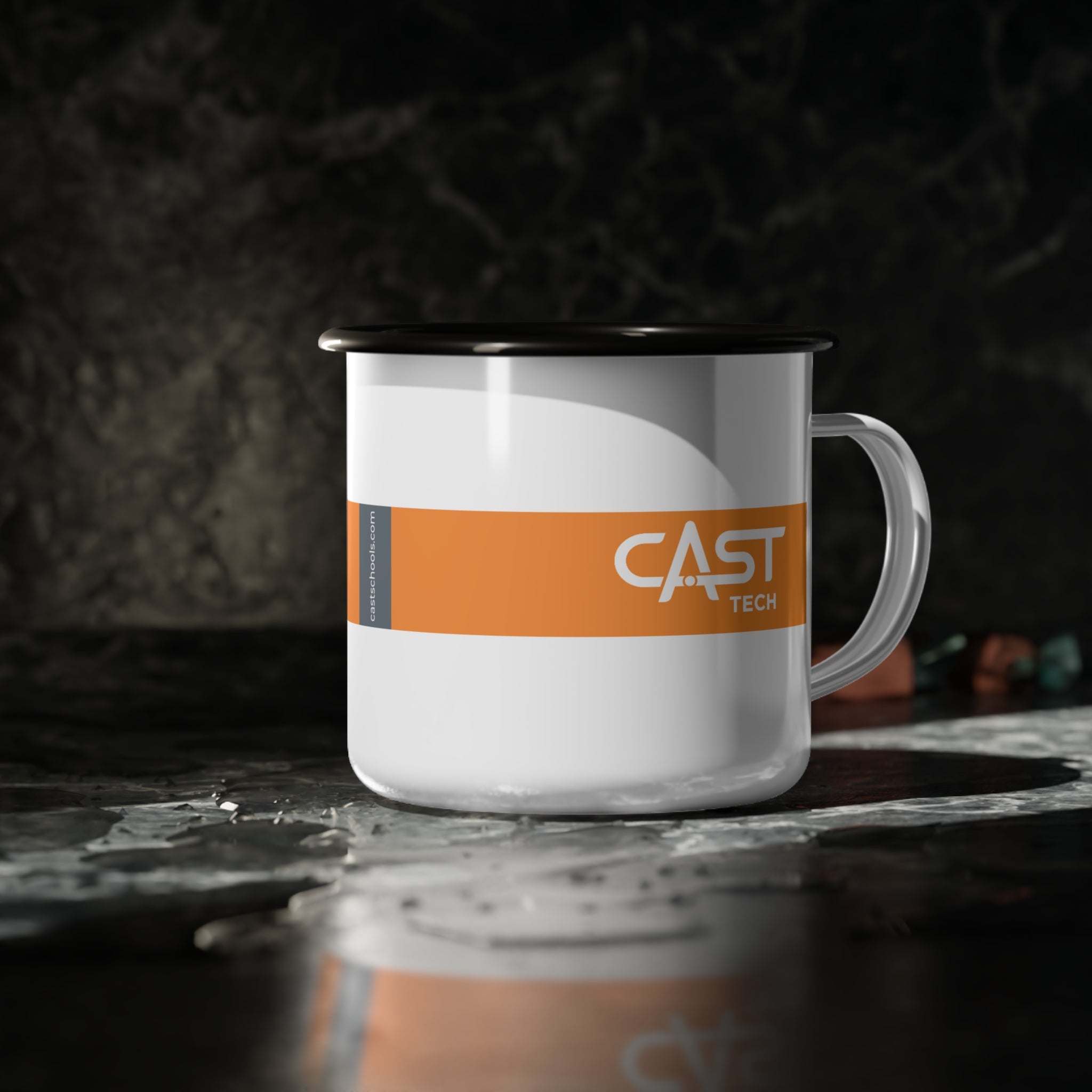 CAST Tech Enamel Camp Cup with Cyberknight - Perfect for Outdoor Adventures and Everyday Use
