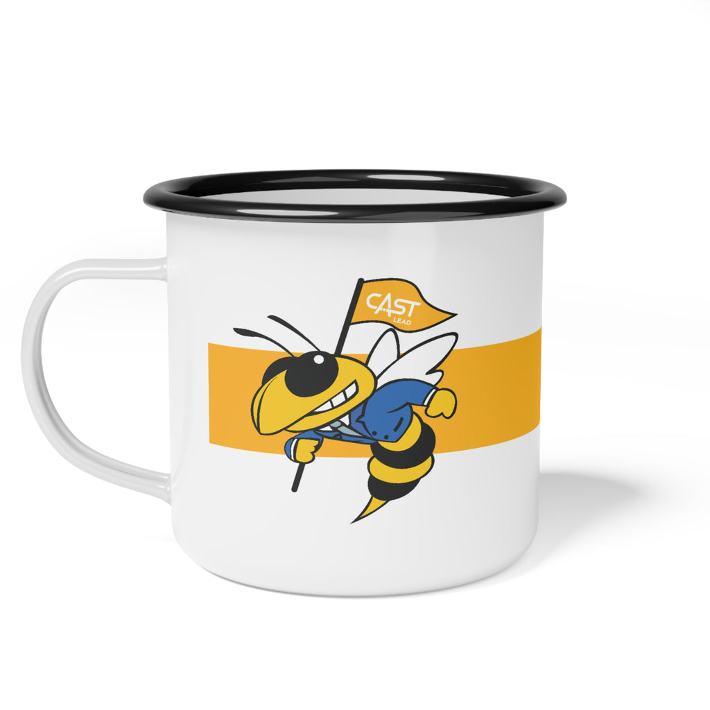 Custom CAST Lead Enamel Camp Cup with Hornet - Perfect for Outdoor Adventures and Everyday Use