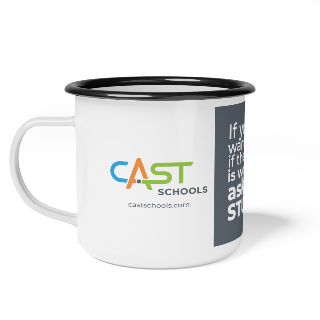 CAST Schools Ask the Students Enamel Camp Cup - Perfect for Outdoor Adventures and Everyday Use