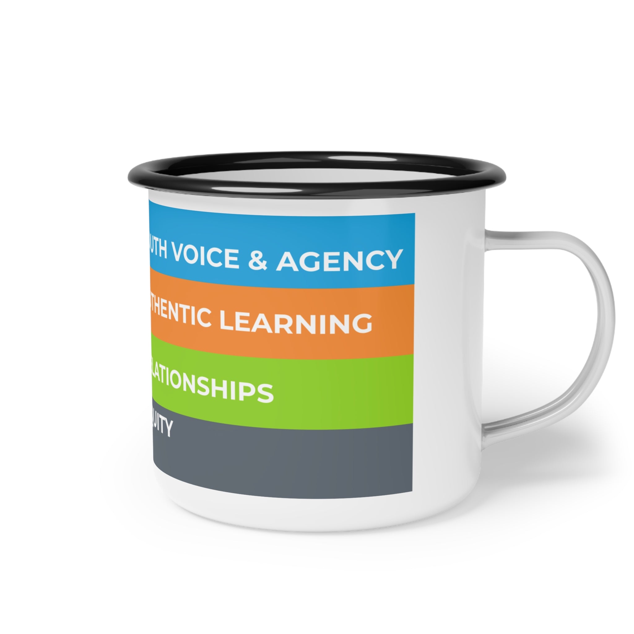 CAST Schools Core Pillars Enamel Camp Cup with Paw - Perfect for Outdoor Adventures and Everyday Use