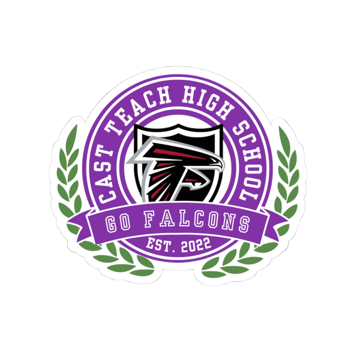 CAST Teach High School Crest Sticker - Custom Laptop Decal, Graduation Gift, School Spirit Sticker