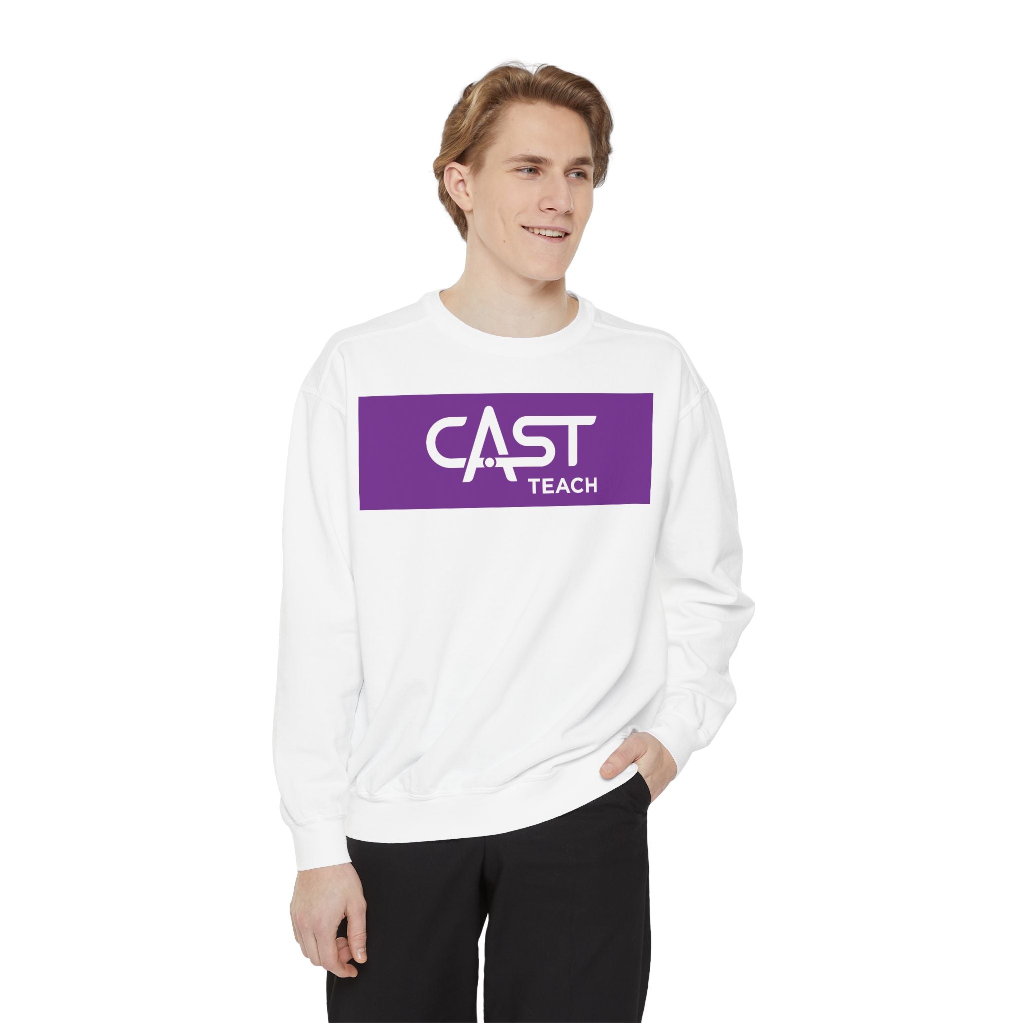 CAST Teach Unisex Garment-Dyed Sweatshirt | Casual & Comfy | Perfect for Tech Enthusiasts & Everyday Wear