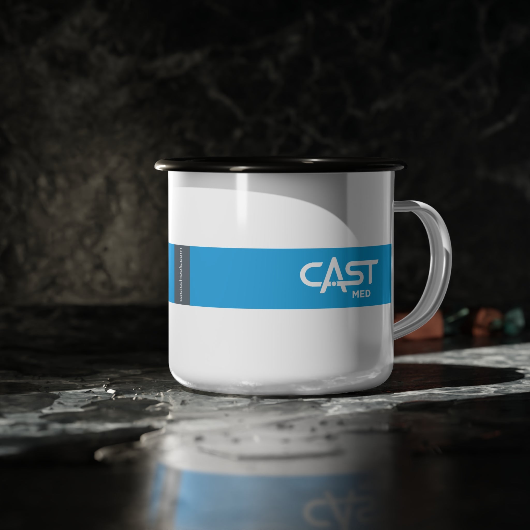 Custom CAST Med Enamel Camp Cup with Paw - Perfect for Outdoor Adventures and Everyday Use